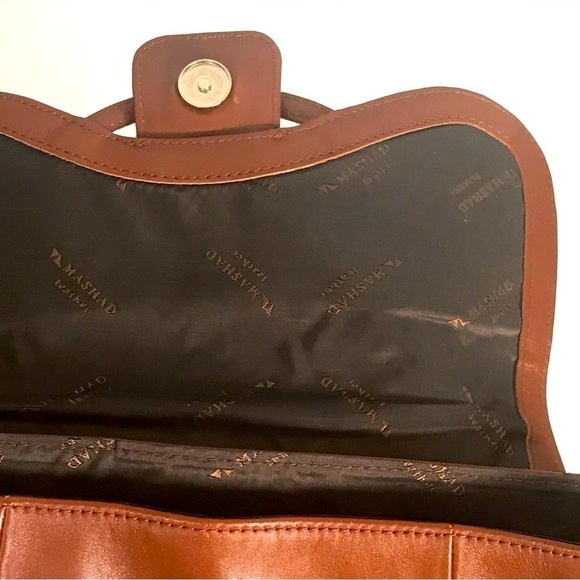 Brown Leather Satchel Top Handle Flap Magnet Opening Rare Find - Picture 9 of 10